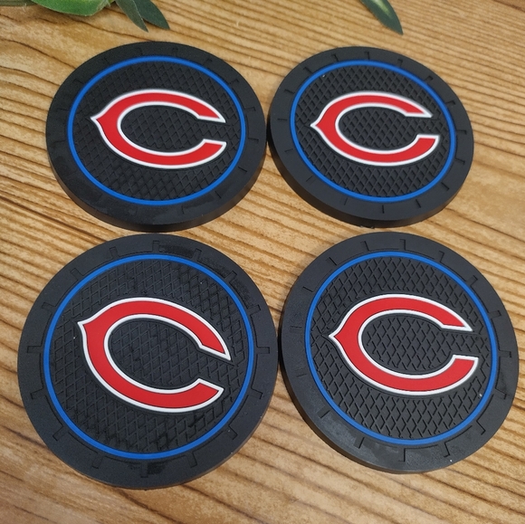 Chicago Bears Car Cup Coasters Set Of 4 - Picture 1 of 6